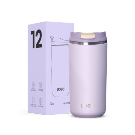 Christmas 12oz & 16oz Double Wall Stainless Steel Water Tumbler Patent Lid BPA-Free Vacuum Insulated - VIOLET 12oz color