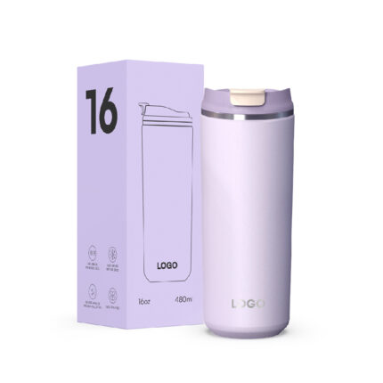 Christmas 12oz & 16oz Double Wall Stainless Steel Water Tumbler Patent Lid BPA-Free Vacuum Insulated - VIOLET 16oz color