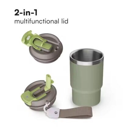 12 oz 2-in-1 Lid Stainless Steel Insulated Tumbler Coffee Cup with Rope, Customized Sample with Rope product image 3