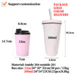 ZY 500ml Travel Coffee Mug Warmer Stainless Steel Thermal Coffee Water Mug Stainless Metal Ice Winter Coffee Mug product image 5