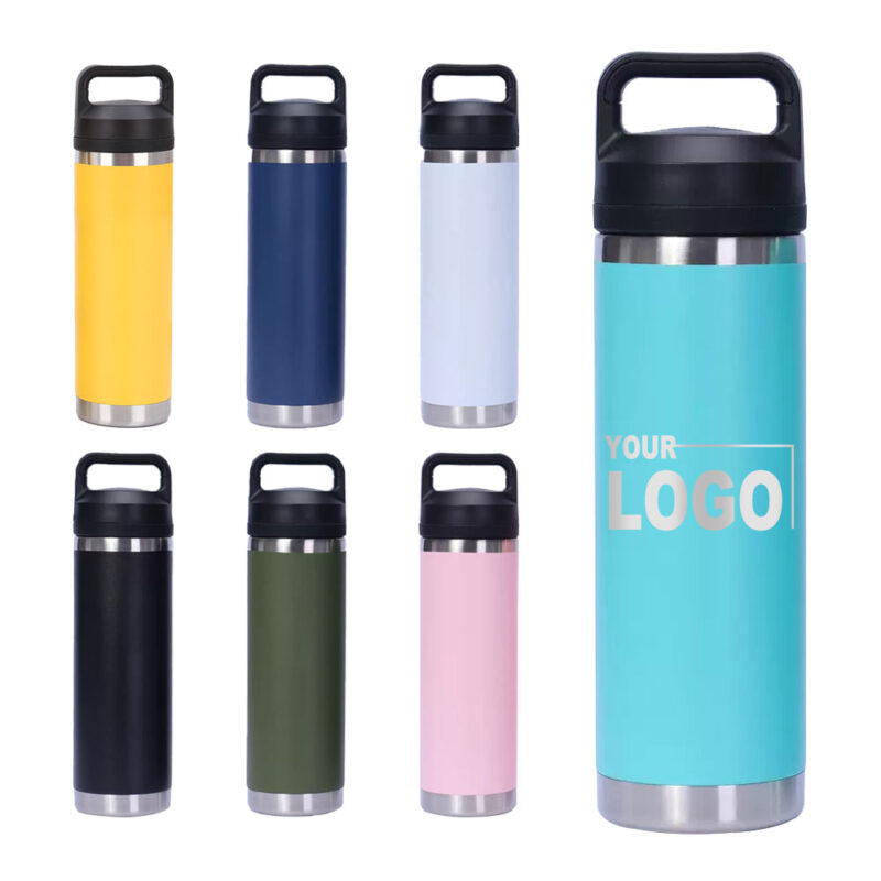 Custom Logo 18oz 36oz Double Walls Stainless Steel Tumbler Vacuum Insulated Cup Lift Ring Portable Tumbler product image 1