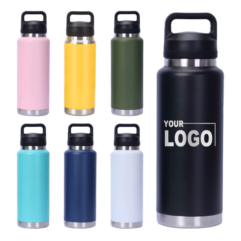 Custom Logo 18oz 36oz Double Walls Stainless Steel Tumbler Vacuum Insulated Cup Lift Ring Portable Tumbler product image 2