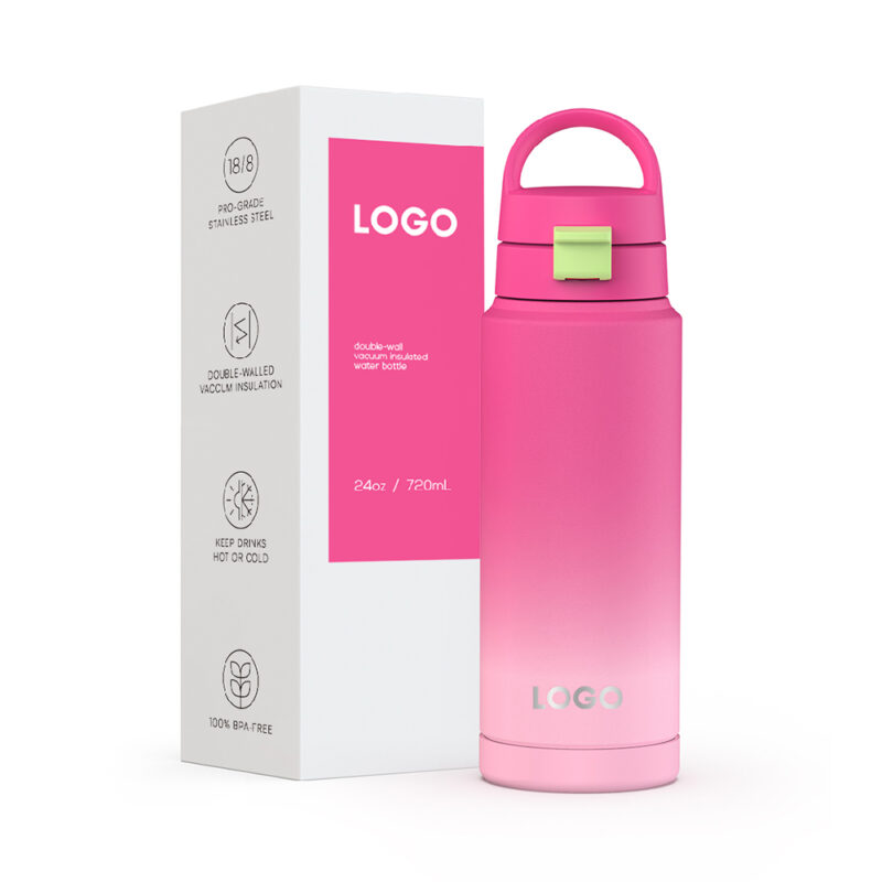 24oz(720ml) Stainless Steel Eco-friend Water Bottle with Sports 8H Hot, 18/8 SS - BPA-Free product image 1