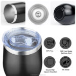2025 12oz Double-wall Vacuum Insulated Stainless Steel Egg-shaped Tumbler Gift Cup with Lid BPA Free product image 3