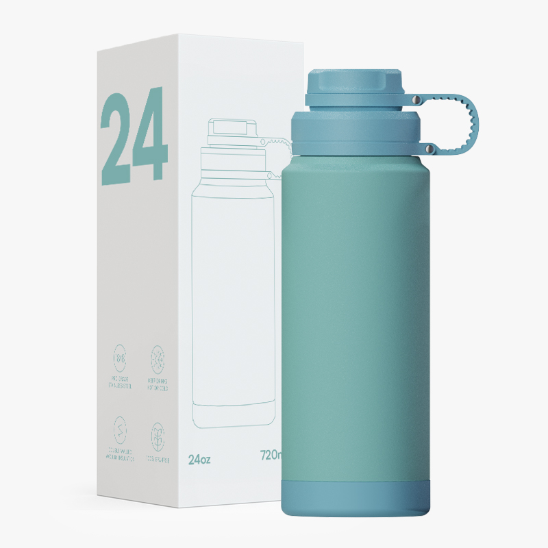 Water Bottle Flask Stainless Steel Reusable Vacuum Insulated Wide Mouth Sports Water Bottle with Straw Lid product image 1