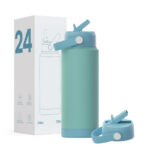 Water Bottle Flask Stainless Steel Reusable Vacuum Insulated Wide Mouth Sports Water Bottle with Straw Lid product image 4