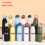RTS in Stock 540ml 710ml Stainless Steel Wholesale Free Travel Macaron Colourful Sport Metal Insulated Water Bottle with Lid product image 1