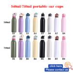 RTS in Stock 540ml 710ml Stainless Steel Wholesale Free Travel Macaron Colourful Sport Metal Insulated Water Bottle with Lid product image 3
