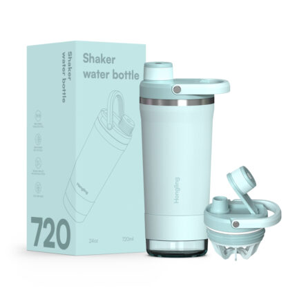 30oz Tumbler Double Layer 304 Stainless Steel Shake Bottle Tumbler Hot and Cold with Handle - Sky Blue color