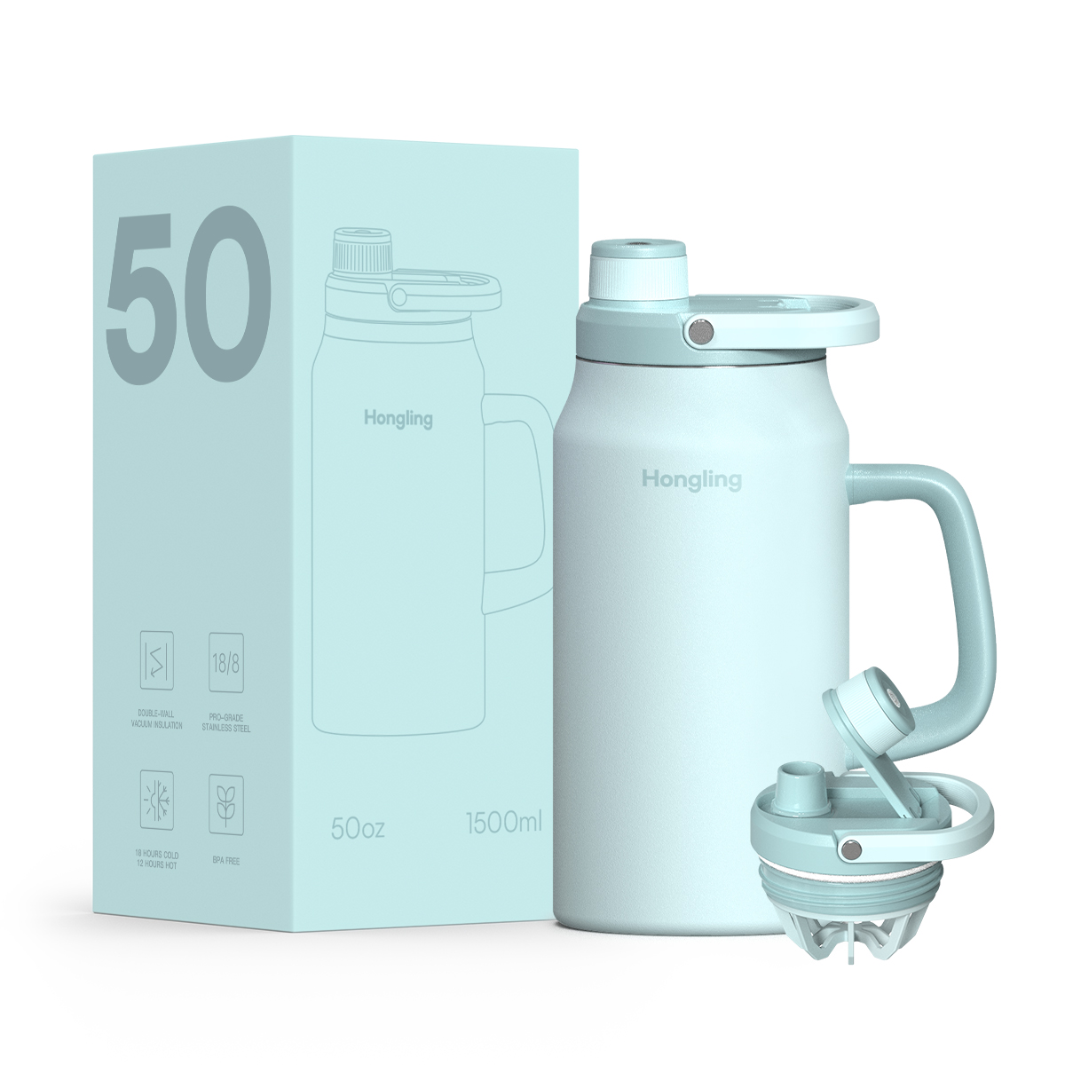 18-50oz Eco Friendly Double Wall Vacuum Insulated Stainless Steel Vacuum Insulated Sports Water Bottle product image 1 18-50oz Eco Friendly Double Wall Vacuum Insulated Stainless Steel Vacuum Insulated Sports Water Bottle product image 1