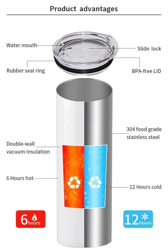 20oz Stainless Steel for Tumbler Double-Wall Vacuum Insulated for Eco-Friendly Portable Outdoor product image 2