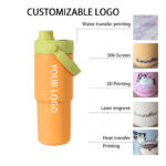 Customization Stainless Steel Coffee Mug Flip Straw Tumbler 22 oz Travel Insulated Eco-Friendly Minimalist Gift Cup product image 4