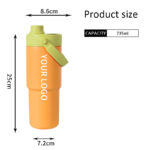 Customization Stainless Steel Coffee Mug Flip Straw Tumbler 22 oz Travel Insulated Eco-Friendly Minimalist Gift Cup product image 5