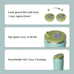 Heat-Resistant BPA-Free Premium 304 Stainless Steel Eco-Friendly Customizable Coffee Tumbler Lid Insulated Double-Walled Travel product image 3
