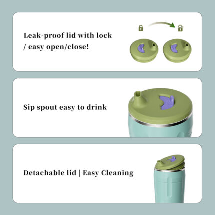 Heat-Resistant BPA-Free Premium 304 Stainless Steel Eco-Friendly Customizable Coffee Tumbler Lid Insulated Double-Walled Travel product image 3