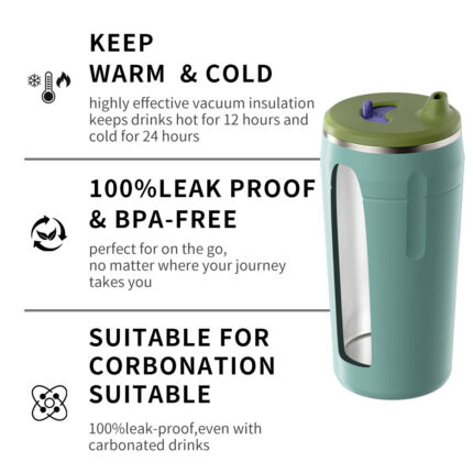 Heat-Resistant BPA-Free Premium 304 Stainless Steel Eco-Friendly Customizable Coffee Tumbler Lid Insulated Double-Walled Travel product image 4
