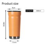 Car Tumbler 20oz 304 Stainless Steel Double Wall Vacuum Coffee Mug 12-24 Hours Thermal Insulation Office Cup Eco-Friendly product image 5