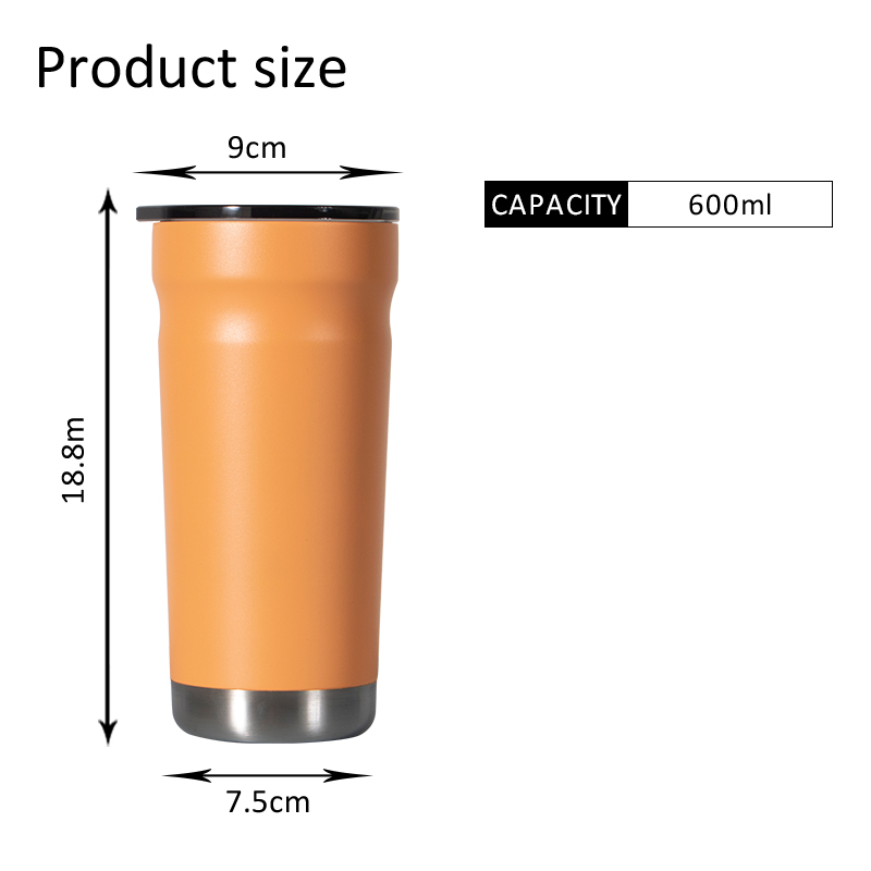 Car Tumbler 20oz 304 Stainless Steel Double Wall Vacuum Coffee Mug 12-24 Hours Thermal Insulation Office Cup Eco-Friendly product image 5