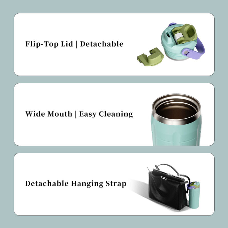Vacuum Insulated Stainless Steel Custom Double Wall Thermos Travel Tumbler Sport Bottle 17/25/30oz 12-24hr Business Gifts product image 2