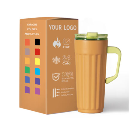 For Insulated Stainless Steel Tumbler with Handle and Straw 12/17oz Eco-Friendly 6-12 Hours Hot/Cold Office & Car Use - 2 color