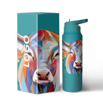 23oz 30oz BPA Free Stainless Steel 304 Vacuum Insulated Eco-Friendly Boiling Water Safe Sports Water Bottles Rotating Lid Hand - 10 color