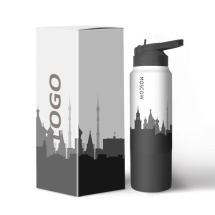 23oz 30oz BPA Free Stainless Steel 304 Vacuum Insulated Eco-Friendly Boiling Water Safe Sports Water Bottles Rotating Lid Hand - 3 color