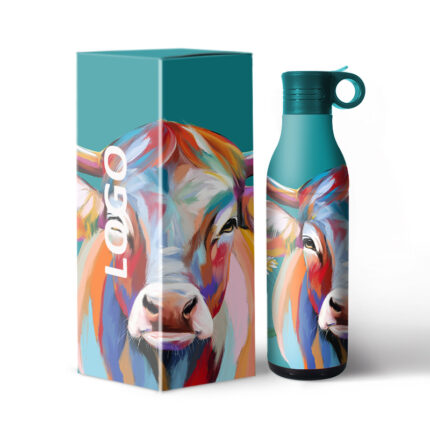425ml+400ml Stainless Steel 304 Eco-Friendly Water Bottle with Handle and Lid 2 1 BPA Free Vacuum Flask for 12-24 Hours Thermal - 2 color