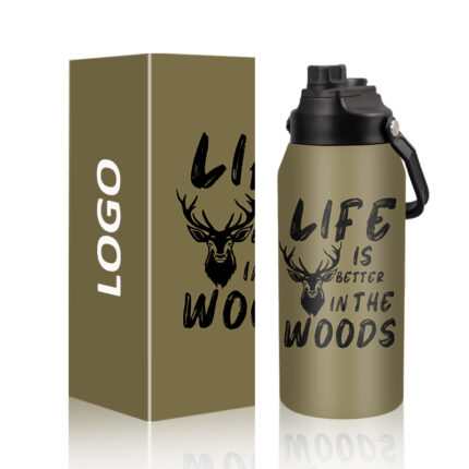 40oz Stainless Steel 304 Gallon Jug Wide Mouth Vacuum Insulated Leakproof Lid Temperature Display Eco-Friendly 12-24hr Thermal - 1 color