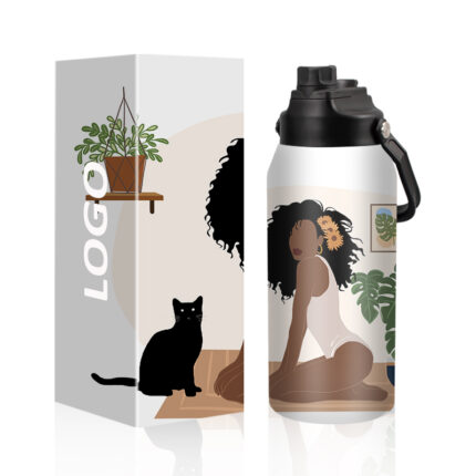 40oz Stainless Steel 304 Gallon Jug Wide Mouth Vacuum Insulated Leakproof Lid Temperature Display Eco-Friendly 12-24hr Thermal - 14 color