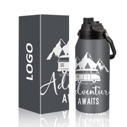 40oz Stainless Steel 304 Gallon Jug Wide Mouth Vacuum Insulated Leakproof Lid Temperature Display Eco-Friendly 12-24hr Thermal - 2 color