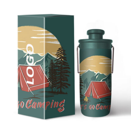 Custom Vacuum Insulated Stainless Steel Water Bottle Handle Lid 20oz Eco-Friendly Portable Drinkware 12-24hr Thermal Performance - 17 color