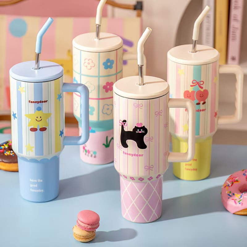 Lelyi INS Cartoon Cute Girl Heart Stainless Steel Bottle High-value Creative Fresh Portable Thermos Cup product image 1