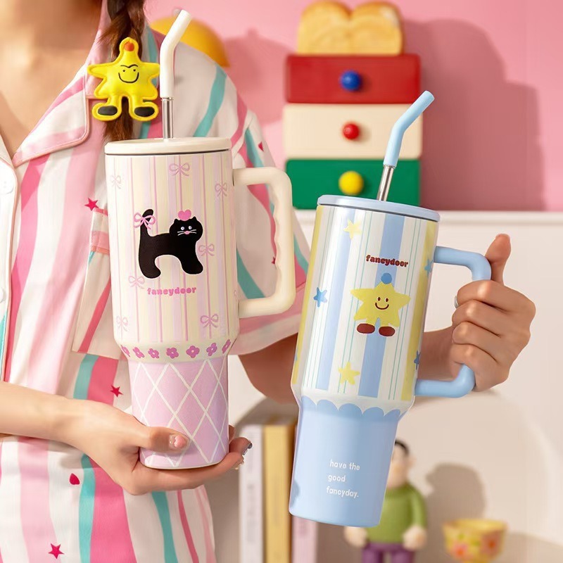 Lelyi INS Cartoon Cute Girl Heart Stainless Steel Bottle High-value Creative Fresh Portable Thermos Cup product image 2