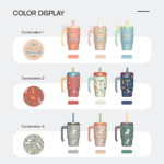 2025 Custom Insulated Tumbler With Handle Beer Sublimation Double Wall Stainless Steel Mugs With Lockable Lid Leak Proof product image 4