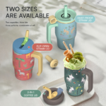 2025 Custom Insulated Tumbler With Handle Beer Sublimation Double Wall Stainless Steel Mugs With Lockable Lid Leak Proof product image 5
