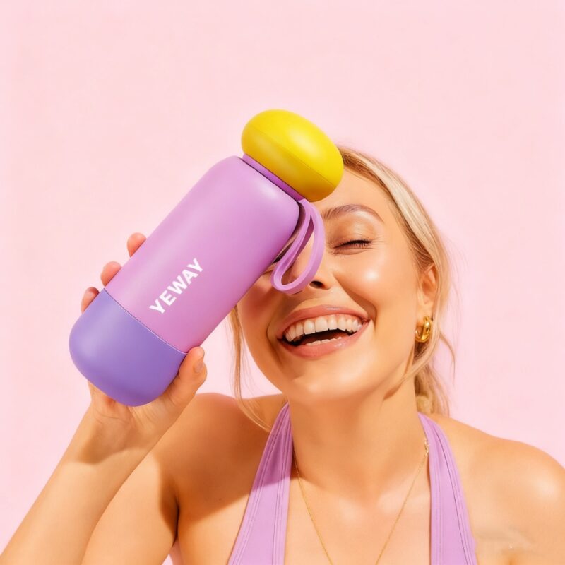 Double Wall Insulated Eco-Friendly Tumbler Custom Logo Stainless Steel Powder Coated Matte Black Gym Sports Water Bottle Lid product image 1