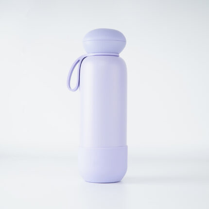 Double Wall Insulated Eco-Friendly Tumbler Custom Logo Stainless Steel Powder Coated Matte Black Gym Sports Water Bottle Lid - Sky Blue color