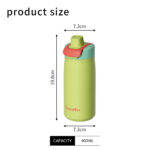 BPA-Free 13oz Stainless Steel Kids Water Bottle Handle Straw Leakproof 12-24hr Thermal Insulation Eco-Friendly Portable Cola product image 3