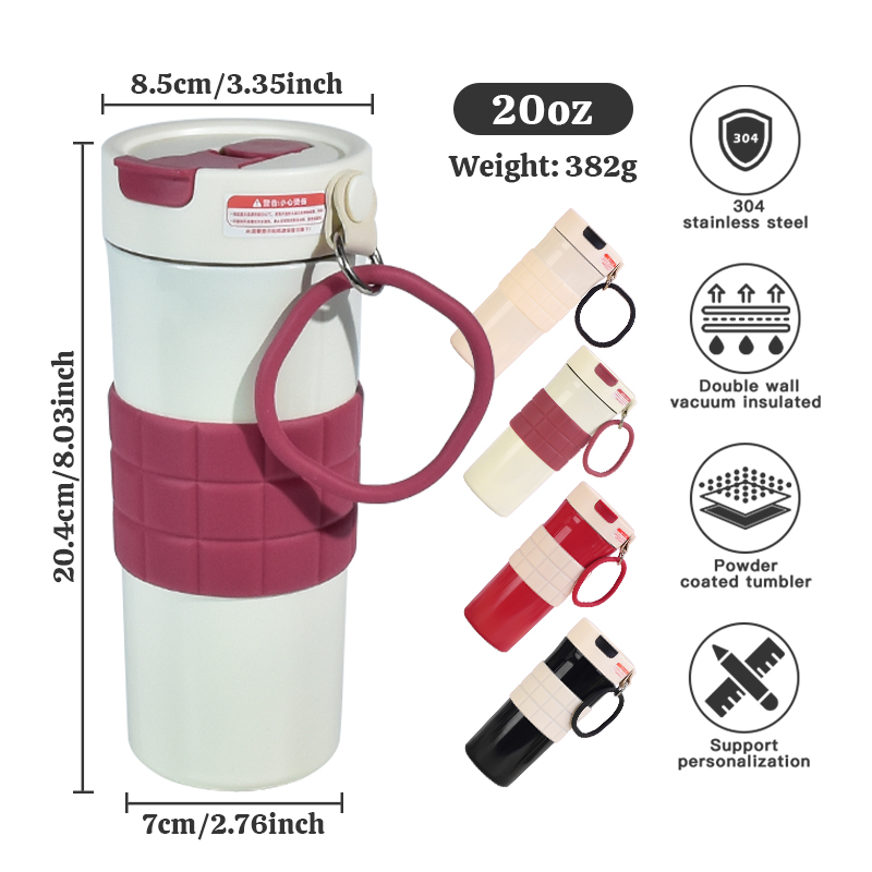 Custom Modern 20oz Eco-Friendly Stainless Steel Vacuum Insulated for Office Cup Outdoor Portable Couple Straw Cup product image 2