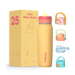 BPA Free Double Wall Stainless Steel Custom Logo Vacuum Flask Insulated Sports Water Bottle with Handle and Straw product image 1