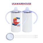 USA RTS 30 Pack 12oz Dual-Insulated Stainless Steel Tumbler Health Sublimation Water Bottle for Kids with Two Lids product image 1