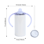 USA RTS 30 Pack 12oz Dual-Insulated Stainless Steel Tumbler Health Sublimation Water Bottle for Kids with Two Lids product image 3
