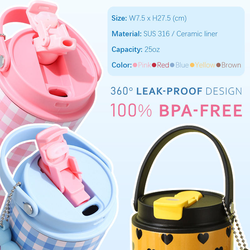 Factory Custom 750ml Coffee Mugs Travel Coffee Tumbler Vacuum Stainless Steel Coffee Cup with Lid Straw product image 2