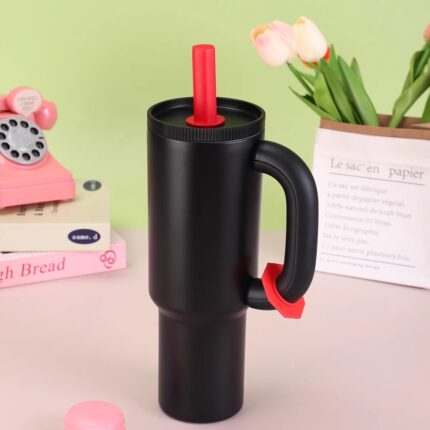 40oz Large Capacity Novelty Double Wall Vacuum Insulated Stainless Steel Tumbler with Straws Leak-Proof & Portable for Camping - 4 color