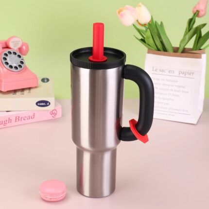 40oz Large Capacity Novelty Double Wall Vacuum Insulated Stainless Steel Tumbler with Straws Leak-Proof & Portable for Camping - 7 color