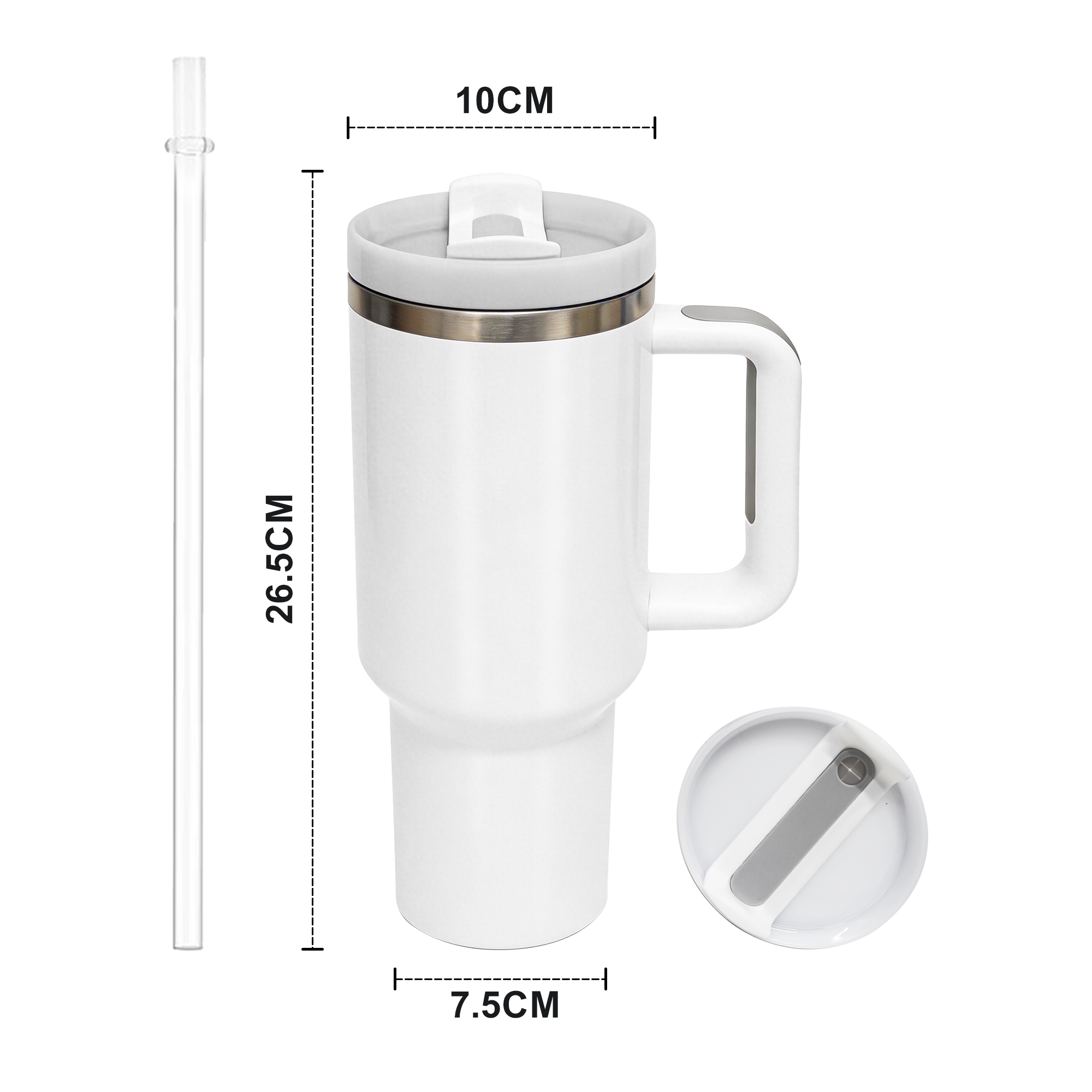USA Warehouse RTS Hot Selling 20 Pack 40oz 2.0 Stainless Steel White Sublimation Coffee Tumbler with Handle product image 1