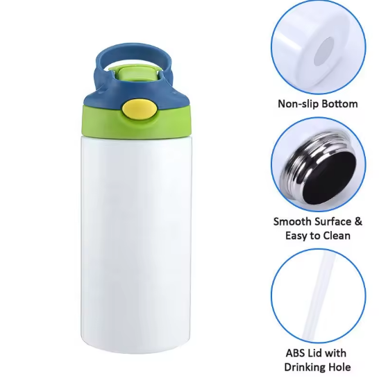 OEM 12oz 20oz Blanks Kids Mug Straight Sippy Tumbler Cup Steel Water Bottle for Sublimation product image 2