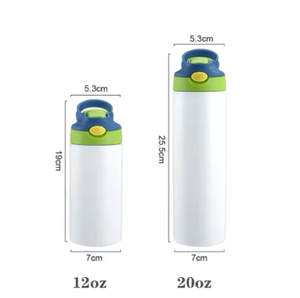 OEM 12oz 20oz Blanks Kids Mug Straight Sippy Tumbler Cup Steel Water Bottle for Sublimation product image 5