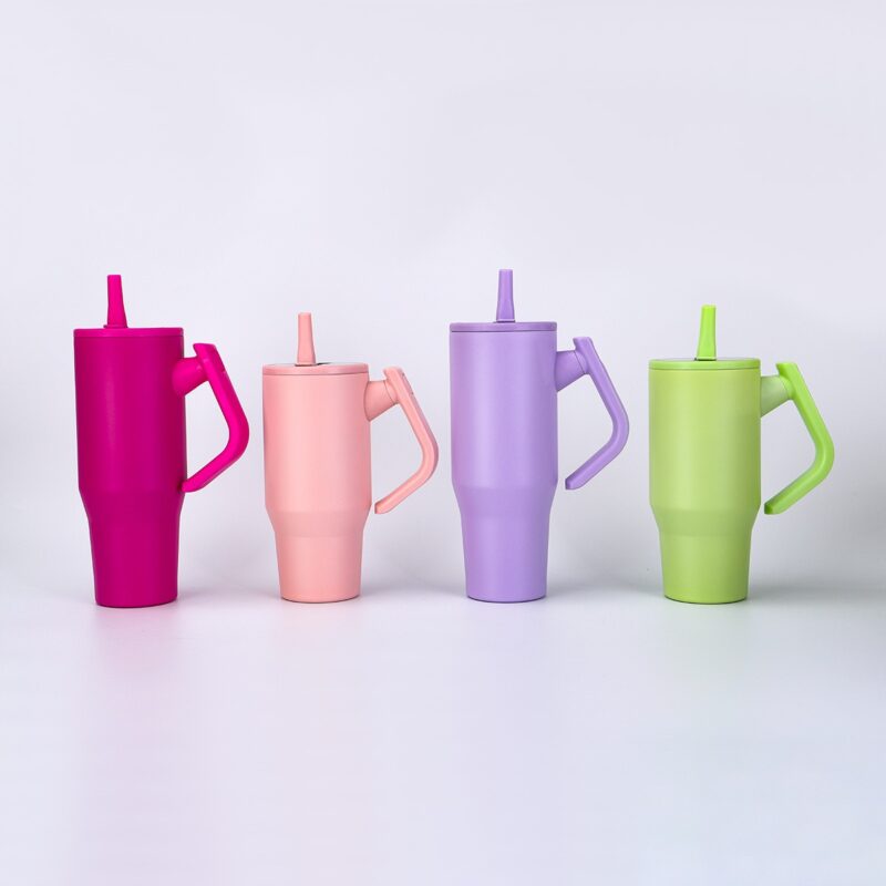30oz 40oz Insulated Stainless Steel Car Tumbler with Rotatable Handle Portable Travel Mug Reusable Bottle product image 1