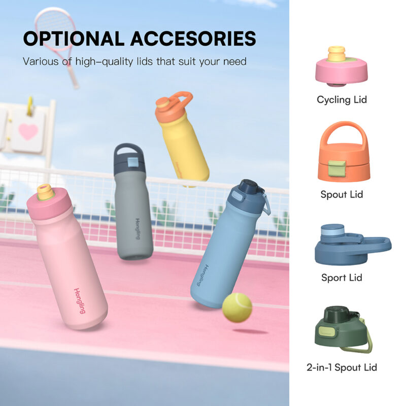 Hong Ling Cycling Running Sports Bottle Insulated Stainless Steel Water Bottle for Electrolyte Drinks Custom Logo product image 2